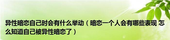 她们共同的暗恋（不同女生的表现与心理分析）